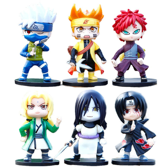 8-10cm Naruto Anime Figures Model Q Version Naruto Sasuke Kakashi Igaara Itachi Sakura Figurine