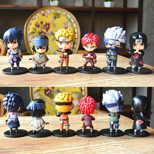 8-10cm Naruto Anime Figures Model Q Version Naruto Sasuke Kakashi Igaara Itachi Sakura Figurine