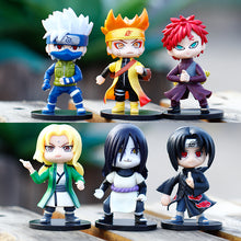 Load image into Gallery viewer, 8-10cm Naruto Anime Figures Model Q Version Naruto Sasuke Kakashi Igaara Itachi Sakura Figurine