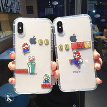 Load image into Gallery viewer, Super Mario Bros Transparent Phone Case For iPhone 13 12 11 Pro Max Mini XR XS MAX 8 X 7 SE 2020 Back Cover