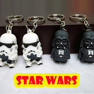 Disney Star Wars Anime Figure Darth Vader Imperial Stormtrooper Yoda BB-8 Keychain Pendant