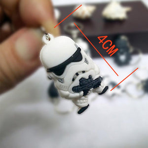 Disney Star Wars Anime Figure Darth Vader Imperial Stormtrooper Yoda BB-8 Keychain Pendant